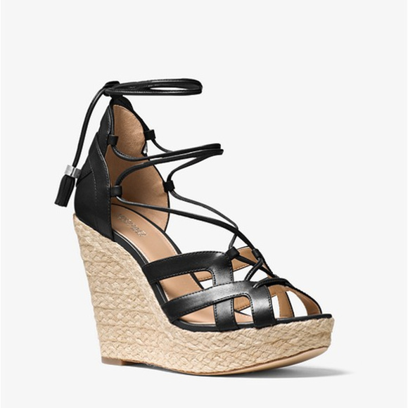 MICHAEL KORS Lace Up Platform Wedge Sandals - Picture 2 of 11